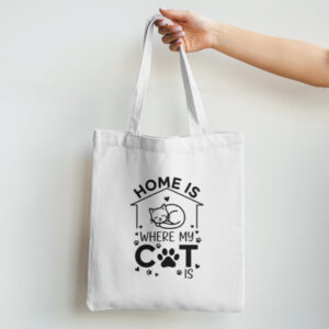 Home is Where My Cat Is - White Tote Bag Non Zipper