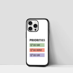 iPhone Glass Case - Priorities - White