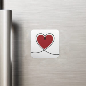 Cute Heart Design Badge Pin | Valentine Gift for Him Her - Fridge Magnet