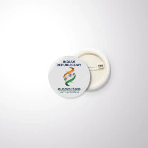 Republic Day Badge India with tricolor and Ashoka Chakra design
