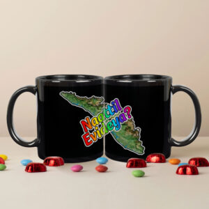 Nattil Evideya? Matte Black Mug - Unique Malayalam Coffee Mug